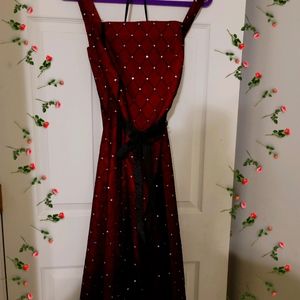 Rhinestone sparkling red cocktail Dress 16W
